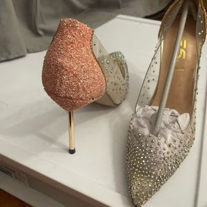 FSJ transparent studded heels